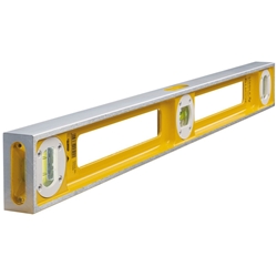 STABILA Wasserwaage Type 83 S, 60cm, extrem robustes Alu-Druckgussprofil, 1 Horizontal-Libelle, 2 Vertikal-Libellen, Grifföffnungen, Made in Germany Nr. 02544