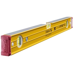 STABILA Magnet-Wasserwaage Type 96-2m, 61cm, extrasteifes Alu-Profil, extrastarke Seltenerd-Magnete, 1 Horizontal-/2 Vertikal-Libellen, stoßdämpfende Endkappen, Rutsch-Stopper, Made in Germany Nr. 15853