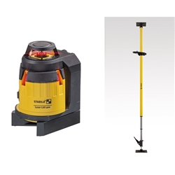 STABILA Kreuzlinienlaser LAX 400, selbstnivellierend, 360°-Horizontal-Linie, 2 Vertikal-Linien, Lotfunktion, Reichweite (sichtbare Linie): 20m, Laser-Teleskopstütze, Tragekoffer Nr. 18863