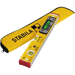STABILA Digitale Wasserwaage TECH 196 DL, 40cm, wasser- und staubdicht nach IP 67, 2 Digital-Displays, kalibrationsfrei, Anzeige-Modi: °, %, mm/m, in/ft, Tasche Nr. 19830