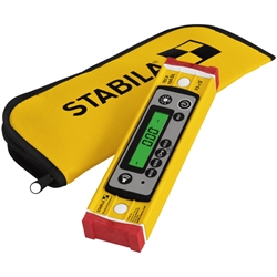STABILA Digitale Wasserwaage TECH 196 DL, 23cm, wasser- und staubdicht nach IP 67, 2 Digital-Displays, kalibrationsfrei, Anzeige-Modi: °, %, mm/m, in/ft, Tasche Nr. 19831