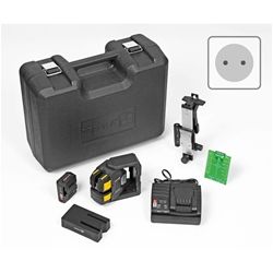 STABILA 12-V-System Kreuzlinienlaser grün LAX 500 G, 7-teilig, selbstnivellierend, mit Lotpunkten, max. Reichweite: 40m, CAS-Akku und CAS-Ladegerät (EU), Laserbasis, Wandhalterung, Zielplatte, Tragekoffer Nr. 19984