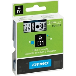 DYMO Schriftband D1 45013 schwarz/weiß 12mm x 7 m