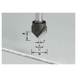 Festool V-Nutfräser HW S8 D18-90°/Alu Nr. 491444