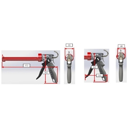 Kartuschenpistole Convoy Super 26 mit extremer Auspresskraft, Druckkraft 455kg, Übersetzung 26:1 Nr. CNV100SP26 (Tajima)