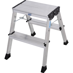 Krause MONTO® Doppelklapptritt Rolly® 2 x 2 Stufen Nr. 130037 Plattformhöhe ca. 45 cm, mit RollStopSystem