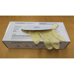 P-protect CRASS Einweghandschuh Latex puderfrei Gr. 8 (L) in Spenderpackung á 100 Stück Nr. 1218