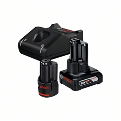 Bosch Starter-Set: 1 x Akku GBA 12V 2.0Ah + 1 x Akku GBA 12V 4.0Ah + 1 x Schnellladegerät GAL 12V-40 Nr. 1600A01NC9