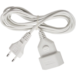 Brennenstuhl Kunststoff-Verlängerungskabel (Verlängerungskabel für den Innenbereich, 3m Kabel, mit Euro-Stecker und Kupplung) weiß Nr. 1161660