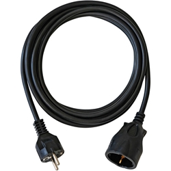 Brennenstuhl BAT Kunststoff-Verlängerung mit Schutzkontakt-Stecker (Verlängerungskabel für innen mit 3m Kabel) schwarz Nr. 1162180