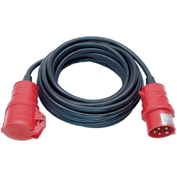 Brennenstuhl CEE Verlängerungskabel IP44 (25m Kabel, H07RN-F 5G2.5, 5-polig mit CEE Stecker und Kupplung, für den Außenbereich IP44, Made in Germany) schwarz Nr. 1167720