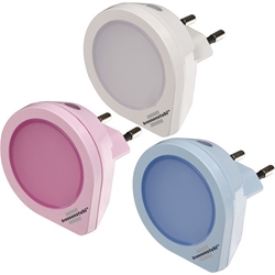 Brennenstuhl LED-Nachtlicht Set / Orientierungslicht mit Dämmerungssensor und 1 LED (extrem energiesparend, Farbe: 1x weiß, 1x rosa, 1x blau) Nr. 1173180