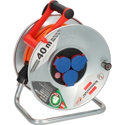 Brennenstuhl Garant S IP44 Kabeltrommel (40m Kabel in orange, Kabeltrommel Outdoor mit Trommelkörper aus Stahlblech, für den kurzfristigen Einsatz im Außenbereich, Made in Germany) Nr. 1198750