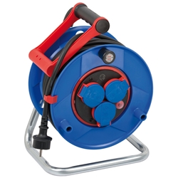 Brennenstuhl Garant Bretec IP44 Gewerbe-/Baustellen-Kabeltrommel 25m (Baustelleneinsatz und ständiger Einsatz im Außenbereich, Spezialkunststoff, Made in Germany) blau Nr. 1218900