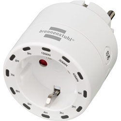 Brennenstuhl Digitaler Countdown Timer / Schaltsteckdose mit integrierter LED Anzeige (Timer-Steckdose für den Innenbereich, Countdown in 12 Stufen einstellbar, mit erhöhtem Berührungsschutz) Nr. 1506130
