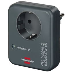 Brennenstuhl Steckdosenadapter mit Überspannungsschutz 13.500 A (Adapter als Blitzschutz für Elektrogeräte) anthrazit Nr. 1506996