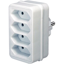 Brennenstuhl Mehrfachsteckdose (Steckdosenadapter 4-fach Eurosteckdose mit erhöhtem Berührungsschutz) weiß Nr. 1508040