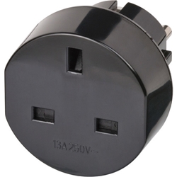 Brennenstuhl Reisestecker / Reiseadapter (Reise-Steckdosenadapter für: Euro Steckdose und England Stecker) schwarz Nr. 1508530
