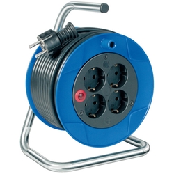 Brennenstuhl Garant Kompakt Kabeltrommel / Indoor-Kabeltrommel mit 4 Steckdosen (15m Kabel in schwarz, aus Spezialkunststoff, Made in Germany) Nr. 1079180004