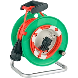 Brennenstuhl Garant® G IP44 Gartenkabeltrommel (Kabeltrommel für Rasenmäher mit 23+2m Kabel in rot, Spezialkunststoff, vorübergehende und zeitlich begrenzte Verwendung im Freien, Made in Germany) Nr. 1098550001