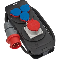 Brennenstuhl Stromstation / Stromverteiler 16A (2m H07RN-F 5G1.5 Kabel, für Baustelleneinsatz und ständigen Einsatz im Außenbereich IP44, für Wandaufhängung geeignet, Made in Germany) Nr. 1151600010