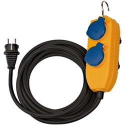 Brennenstuhl Baustellenkabel IP54 mit Powerblock (4-fach Verlängerung für außen, Aussen-Verteiler mit 10m Kabel) Nr. 1151740010