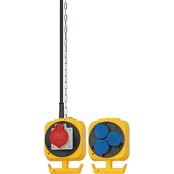 Brennenstuhl CEE Pendel Stromverteiler IP44 / Hängeverteiler für innen und außen mit einem 5m H07RN-F 5G1.5 Kabel (3x Schutzkontakt-Steckdosen, 1x CEE-Steckdose, Made in Germany) Nr. 1151960010