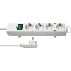Brennenstuhl Comfort-Line Plus Steckdosenleiste 4-fach (Steckerleiste mit Flachstecker und Schalter, Mehrfachsteckdose mit 2m Kabel und extra breiten Abständen der Steckdosen) weiß Nr. 1153120100