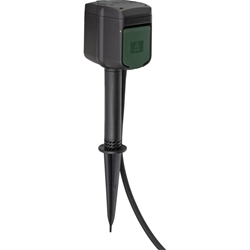 Brennenstuhl Connect WIFI Garten-Steckdose / Außensteckdose 2-fach mit Erdspieß und Montageplatte (2.4 GHz kompatibel mit Alexa und Google Assistant, Zeitschaltuhr mit Tages- und Wochenprogramm, 10m) Nr. 1154540601