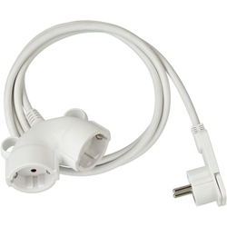 Brennenstuhl Qualitäts-Kunststoff-Verlängerungskabel mit Flachstecker (Verlängerungskabel flach für innen mit 3m Kabel, Strom-Verlängerungskabel mit Doppelsteckdose, 2-fach Verlängerungskabel) weiß Nr. 1161820223