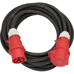Brennenstuhl CEE Verlängerungskabel IP44 (10m Kabel, H07RN-F 5G6.0, 400V/32A 5-polig mit CEE Stecker und Kupplung, für den Außenbereich IP44, Made in Germany) schwarz Nr. 1167320100