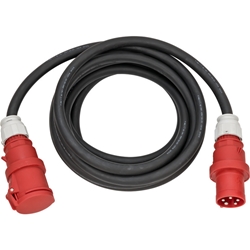 Brennenstuhl CEE Verlängerungskabel IP44 (20m Kabel, H07RN-F 5G16,0, 400V/63A 5-polig mit CEE Stecker und Kupplung, für den Außenbereich IP44, Made in Germany) schwarz Nr. 1167630200