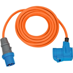 Brennenstuhl Camping CEE-Verlängerungskabel mit CEE-Stecker und Winkelkupplung inkl. Schutzkontakt-Kombisteckdose (10m Kabel in orange, 230V/16A, Einsatz im Außenbereich, Made in Germany) Nr. 1167650510