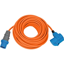 Brennenstuhl Camping CEE-Verlängerungskabel mit CEE-Stecker und Winkelkupplung inkl. Schutzkontakt-Kombisteckdose (25m Kabel in orange, 230V/16A, Einsatz im Außenbereich, Made in Germany) Nr. 1167650525