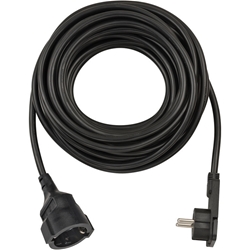 Brennenstuhl Qualitäts-Kunststoff-Verlängerungskabel mit Flachstecker (Verlängerungskabel flach für innen mit 10m Kabel) schwarz Nr. 1168980010