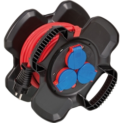 Brennenstuhl Gummi-Kabelhaspel X-Gum IP44 / Kabeltrommel für die Baustelle aus Gummi (10m, ständiger Einsatz im Außenbereich, Spezial-Gummimischung, Made in Germany) Nr. 1169710100