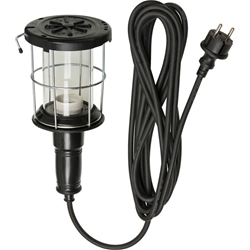 Brennenstuhl Handleuchte / Werkstattlampe aus Hartgummi mit stabilem Schutzkorb (60 W, 146 mm Durchmesser, 5m Kabel) schwarz Nr. 1176420010