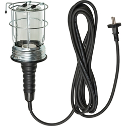 Brennenstuhl Handleuchte / Werktstattlampe aus Hartgummi mit stabilem Schutzkorb (60 W, 136 mm Durchmesser, 5m Kabel) schwarz Nr. 1176460010