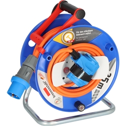 Brennenstuhl Camping-Kabeltrommel / CEE 230V Kabeltrommel 25m (H07RN-F 3G2.5 in orange, CEE-Winkelkupplung inkl. Schutzkontakt-Kombisteckdose, für den dauerhaften Einsatz außen IP44, Made in Germany) Nr. 1182470100