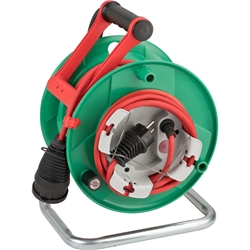 Brennenstuhl Garant G Bretec IP44 Gartenkabeltrommel (Kabeltrommel für Rasenmäher mit 23+2m Kabel in rot, Spezialkunststoff, kurzfristiger Einsatz im Außenbereich, Made in Germany) Nr. 1183520100