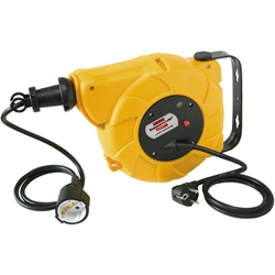 Brennenstuhl Kabeltrommel Automatik IP20 / Automatischer Kabelaufroller (9+2m Kabel, für Wand- und Deckenmontage) gelb Nr. 1241020300