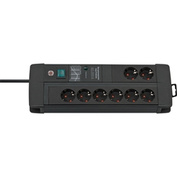 Brennenstuhl Premium-Line Steckdosenleiste 8-fach mit Überspannungsschutz und Entstörfilter (Mehrfachsteckdose mit Schalter und 3m Kabel, Made in Germany) schwarz Nr. 1256000698