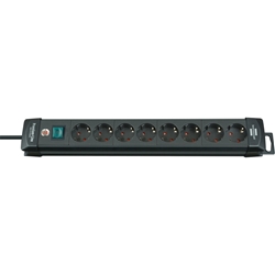 Brennenstuhl Premium-Line Steckdosenleiste 8-fach (Mehrfachsteckdose mit Schalter und 3m Kabel - 45° Winkel der Schutzkontakt-Steckdosen, Steckdosenleiste Wandmontage, Made in Germany) schwarz Nr. 1951180100