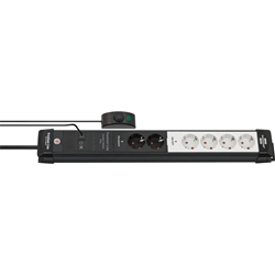 Brennenstuhl Premium-Line Comfort Switch Plus Steckdosenleiste 6-fach (Steckdosen: 2x permanent, 4x schaltbar, 3m Kabel, mit Hand-/Fußschalter, Steckdosenleiste Wandmontage, Made in Germany) Nr. 1951560103