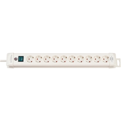 Brennenstuhl Premium-Line Steckdosenleiste 10-fach (Mehrfachsteckdose mit Schalter und 3m Kabel, Steckdosenleiste Wandmontage, Made in Germany) weiß Nr. 1952200100