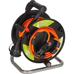 Brennenstuhl Garant G Bretec IP44 Gartenkabeltrommel mit recycelten Kunststoff-Komponenten (mit 23+2m Kabel in orange, Spezialkunststoff, kurzfristiger Einsatz im Außenbereich, Made in Germany) Nr. 1148500