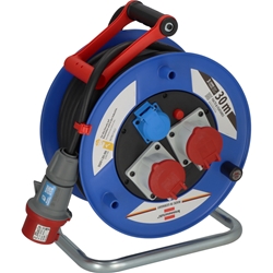 Brennenstuhl Garant CEE IP44 Industrie-/Baustellen-Kabeltrommel (30m Kabel in schwarz, Spezialkunststoff, Baustelleneinsatz und ständiger Einsatz im Außenbereich, Made in Germany) Nr. 1238010