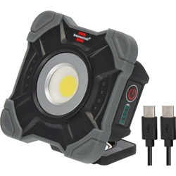 Brennenstuhl Akku LED Arbeitsstrahler SH 1000 MAC (1000lm, IP54, Akku LED Arbeitsleuchte mit Magnet und Karabinerring, robustes Gehäuse) Nr. 1173700009