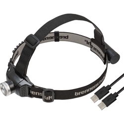 Brennenstuhl Akku LED Kopflampe LuxPremium KL 251 AF / Stirnlampe LED mit austauschbarem Akku und Rotlicht (250lm, IP44, CREE-LED, max. Leuchtdauer 40h, inkl. USB C Kabel) schwarz Nr. 1177300010