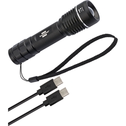 Brennenstuhl LuxPremium Akku-Fokus-LED-Taschenlampe TL 601 AF IP67 / Aufladbare Taschenleuchte mit CREE-LED (600lm, 190m, fokussierbar, max. 26h, inkl. USB C Ladekabel) Nr. 1178600402